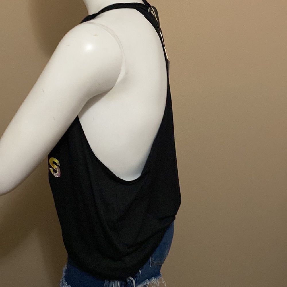 NWT Adidas Floral Ess Black Tank - Size 2XL - Picture 6 of 8